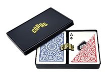 Copag 1546 Design 100% Plastic Playing Cards, Poker Size Regular Index Red/Blue Double Deck Set