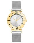 Anne Klein Women's Glitter Accented Mesh Bracelet Watch, Two Tone, Quartz Movement (AK/3781SVTT)