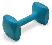 J&J Dog Supplies Obedience Retrieving Dumbbell with 2 1/2" Ends, 2 1/2" Wide Bit and 11/16" Diameter Bit, Teal, Small