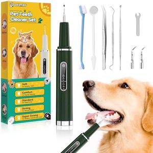 Opdent Dog Plaque Remover for Teeth - Pet Ultrasonic Tooth Cleaner, 6 Adjustable Modes Dog Teeth Cldaning Kit with LED Light, Cats and Dogs Tartar Remover for Teeth (Green, Large)