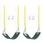 AGPTEK 2 Pack Swing Sets, Swing Seat with 167.6 CM Anti-Rust Chains Thermoplastic Coated, Support 250lb, Swing Seat Cushion Accessories Replacement with Snap Hooks for Outdoors, Playground, Jungle Gym