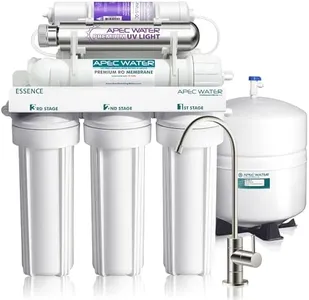 APEC Water System ROES-PHUV75 Essence Series Top Tier Alkaline Mineral pH+ and UV Ultra-Violet Sterilizer 75 GPD 7-Stage Ultra Safe Reverse Osmosis Drinking Water Filter System