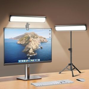 Video Conference Lighting with Tripod for Laptop&Computer -Webcam Light for Streaming-Zoom Lighting with 3 Dimmable Color & 10 Brightness Level for Self Broadcasting and Live Streaming