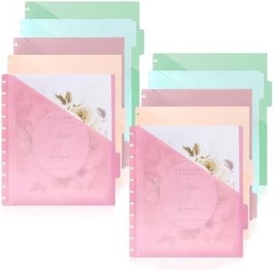 10 Pcs Letter Size Discbound Pocket Dividers Dividers with Tabs and Pockets Discbound Pocket Folders 8.5 x 11 DiscBound Binder Dividers Plastic Dividers with Tabs DiscBound Planner Supplies forOffice