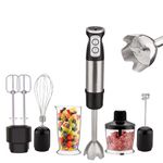 Rofawee 6-in-1 Multifunctional Hand Blender, 600W Motor with 12-Speed Adjustable Immersion Hand Blender Mixer Milk Frother, Egg Whisk, Chopper, and Meat Grinder for Smoothie,Baby Food,Puree,Soup