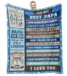 Papa Gifts from Grandchildren Birthday Gifts for Dad from Daughter Son | My Best Papa Blanket for My Papa with Many Great Words | Thanksgiving Christmas Bday Presents for Papa Throw Blanket 50” X 60"