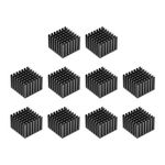 uxcell Cross Shaped Notch Heatsink for MOS GPU IC Chip Black 28 x 28 x 20 mm 10pcs