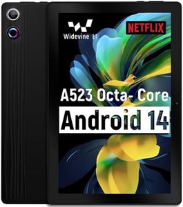 ROWT Tablet 10 inch Android 14, Octa-Core, 10GB RAM 64GB ROM 1TB Expandable, Widevine L1, 1280x800 IPS Touchscreen, BT 5.4, Dual Camera with Flash (Black)