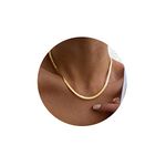 HIPWOPE 14K Gold/Silver Plated Snake Chain Necklace，Herringbone Necklace For Women Gold Filled Flat Chain Necklace for Women Gifts Jewelry Adjustable Necklace 3/5MM(W)16"/18"20"/22"/24"(L)