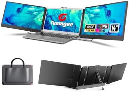 Teamgee Laptop Screen Extender, 14" Full HD Portable Monitor for Laptop with Speakers & Flexible Kickstand, Plug-Play Monitor Extender (13"-17" Diagonal) with Wins/Mac/Dex/Android OS