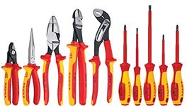 10 Pc Pliers/Screwdriver Tool Set, 1000V, Hard Case