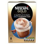 NESCAFÉ Gold Cappuccino Decaffeinated Unsweetened Coffee, 8 Sachets