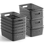 [ 12 Pack ] Plastic Storage Baskets