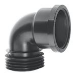 Plumbing Drain Adaptor 4" PVC Soil Clay CAST Iron Black 90 Bend McAlpine DC90-BL