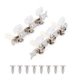 Classical Guitar String Tuning Pegs Silver Guitar Machine Heads Set 3L 3R Tuning Keys Tuners with Mounting Screws for Classical Guitar Musical Instrument Accessories