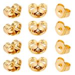 AIEX 12pcs/6 Pairs Butterfly Earrings Back, Gold Replacement Secure Ear Locking for Stud Earrings, Jewelry Making