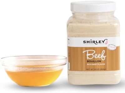 Shirley J- Beef Bouillon Powder Flavor 1 LB. | Low Sodium Concentrated Beef Flavored Bouillon Premium Gourmet Grade | For Soup, Stew, Broth, Gravy, Curry & More (Beef)