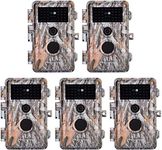 BlazeVideo 5-Pack 24MP HD Trail Hunting Wildlife Camera Cam Camouflage, Hunter Scouting Game Camera Motion Sensor Activated Waterproof with Night Vision 36pcs IR LEDs Up to 75ft, Video Record, Snapshot, 2.4" LCD Screen (camouflage X 5)