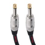 EKAAZ Premium 6.35mm (1/4 inch) Male to Male Mono Plug Cable, P38 Mono Audio Cable for Mixer,Electric Guitar,Amplifier, Microphone,Stereo Speaker Guitar Bass Instrument Studio Cable-Black (1.5m/5ft)