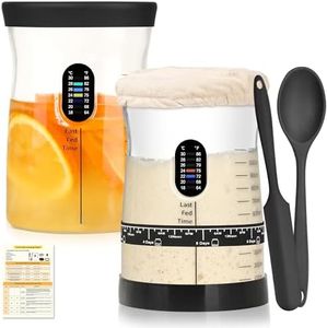 Coco Bird Pro Sourdough Starter Kit- 50oz Large Capacity Sourdough Starter Jar, 17 Flavorful Fermentation Recipes, Sourdough Bread Baking Supplies for Making Delicious Sourdough Breads(2 Sets)