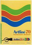 Artline 70, 107001, Permanent Markers, Bullet Nib, 1.5mm, Black, 12 Pack