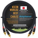 1.5 Meter RCA Cable Pair - Made with Mogami 2964 High-Definition Audio Interconnect Cable and Amphenol ACPL Black Chrome Body, Gold Plated RCA Connectors (2 cables for left and right channels)