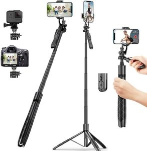 Hold UP Selfie Stick Tripod 61" All in One Extendable Mobile Selfie Stick Tripod Stand with Wireless Remote 360° Rotation for iPhone and Android Phone Selfies, Video Recording.