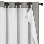 INOVADAY Blackout Curtain Liners 2 Panels Set, Thermal Insulated Light Blocking Liners for Window Curtains 84 Inches Long with Rings (W50 x L80, Greyish White)