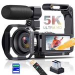 5K Camcorder Video Camera 64MP 18X Digital Zoom Camcorder WiFi IR Night Vision Vlogging Camera for YouTube 3.0'' Touch Screen Camera Recorder with SD Card, Microphone, 2 Batteries and Remote Control