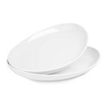 Sweese Oval Serving Platters, 14.5 Inch White Porcelain Serving Platters for Party, Large Oval Serving Trays Serving Plates for Fish Dish, Steak, Restaurant, Dessert Shop, Set of 2
