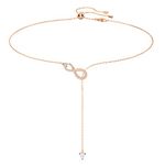 Swarovski Infinity Y necklace, Infinity, White, Rose gold-tone plated