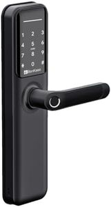 BonKaso H9 Smart Door Lock for Home and Office| 6-Way Unlocking Features|Fingerprint|Passcode|Key Card Access|Bluetooth|Mechanical Key|OTP Access|2 Year Warranty|(Black)| (Free Installation)