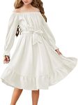 Arshiner White Girls Dress Halloween Party Formal First Communion Baptism Dresses for 14-16 Years