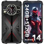 CUBOT King Kong 9 Rugged Smartphone Android 14, 24GB+512GB/1TB Rugged Mobile Phone, 10600mAh/33W, 100MP+24MP Night Vision, 6.58'' FHD+ & 1.35" Mini Screen, 4G Dual SIM/NFC/IP68 Waterproof Telephone