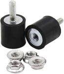 EASYEAH M4 Rubber Vibration Isolator Mounts Single Stud Shock Absorber Mechanical Vibration Damping Mounts Anti Vibration Silent-Blocks for MotorsCompressor Pump, 2pcs M4x14-15x15mm, 2pcs LockNuts