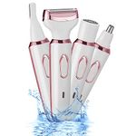 Vacto Electric Razors for Women, 4-in-1 Women’s Facial Hair Removal, Face Shaver Ebrow Trimmer Pubic Shaver Bikini Trimmer Portable Ladies Shaver Womens Razors for Shaving