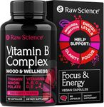 Vitamin B Complex Capsules - B Vitamins: B1 B2 B3 B5 B6 B7 B9 B12, Biotin, Folic Acid, Vitamin C for Energy & Immune Support Supplement, Super B-Complex for Women & Men's Nervous System, 60 Capsules