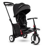 smarTrike STR5 Folding Toddler Trike with Stroller Certification for 1-3 Year Old, 7 in 1 Multi-Stage Trike (Black and White)