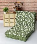 SKANDA FAB Premium Printed Floor Cushion Meditation Floor Pillow, Square Large Pillows for Bench/Chair Cushion/Living Room/Balcony/Outdoor Daisy Flower Light Green 50 x 50 x 10 cm (Pack of 2)