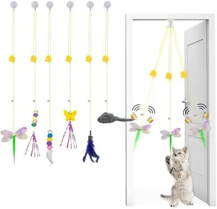 Mitubati Cat Toys Indoor Hanging Door Retractable Bird Cat Toy for Kitten Fun Exercise Interactive String Feather Cat Toys for Hunting Chase (6 Pack)