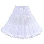 Ansimple Pannier Petticoat, Tutu Skirt, Volume Skirt, Stage Costume, Fluffy, Ruffled, Maid Lolita, For Brides, Weddings, Dresses, Petticoat, White, One Size Fits Most (B Type (Length 17.7 inches (45 cm), 2 Layers))