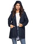 Ladies Rain Jackets Waterproof With Hood Fashion Rain Jacket Navy Blue Xxl