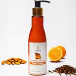 Vrikshā 100% Natural Orange & Clove Body Lotion | Shea Butter, Almond Oil, Coconut Oil, Olive Squalane | Orange, Clove & Cinnamon Essential Oils | Handmade | For Dry To Extra Dry Skin (Orange & Clove)