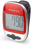 PINGKO Best Pedometer for Walking Accurately Track Steps Multi-Function Portable Sport Pedometers Step/Distance/Calories/Counter - Red