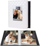 RECUTMS Photo Album 4x6 52 Photos, Small Photo BookButton Grain PU Leather Window 26-Sheet Holds 52 Pictures for Picture Album Wedding Family Baby Vacation(White)