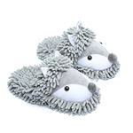 ofoot Womens & Childrens Cute Warm Fuzzy House Slippers Adult Furry Animal Shoes Non Slip Rubber Sole,Monkey Rabbit Koala Fox Owl Cat Lion Bunny Gorilla（Grey(Fox), UK 3-5）