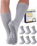 Pembrook 6 Pairs Diabetic Socks with Grippers for Men & Women - 12 Colors Neuropathy Socks for Women | Edema Socks