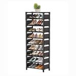 BASANIE Shoe rack 10 tiers shoe storage organiser, Sturdy space-saving shelf tall shoe racks, Up to 20-25 pairs narrow shoes rack stand for dress bedroom, bathroom, hallway,under stairs, outdoor