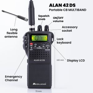 Midland Alan 42 DS Portable CB Radio – Multi-Band AM/FM, EU License-Free
