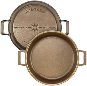 Stargazer 13.5-Inch Cast Iron Skillet | Made in USA, Seasoned, Premium Frying Pan for Grilling, Searing, Baking & More – Durable Cast Iron with Smooth Cooking Surface